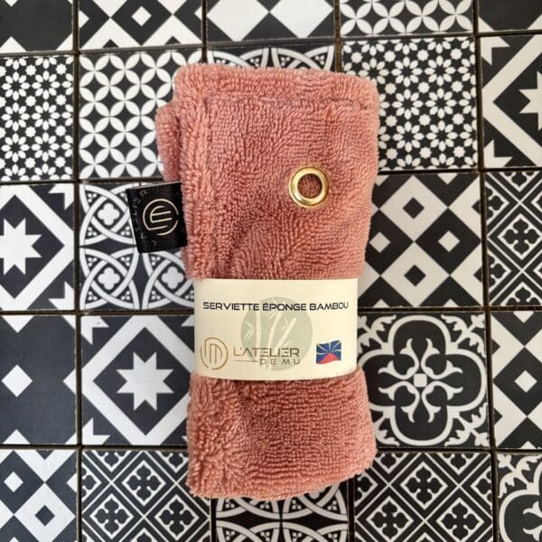 Serviette éponge "Vieux rose"